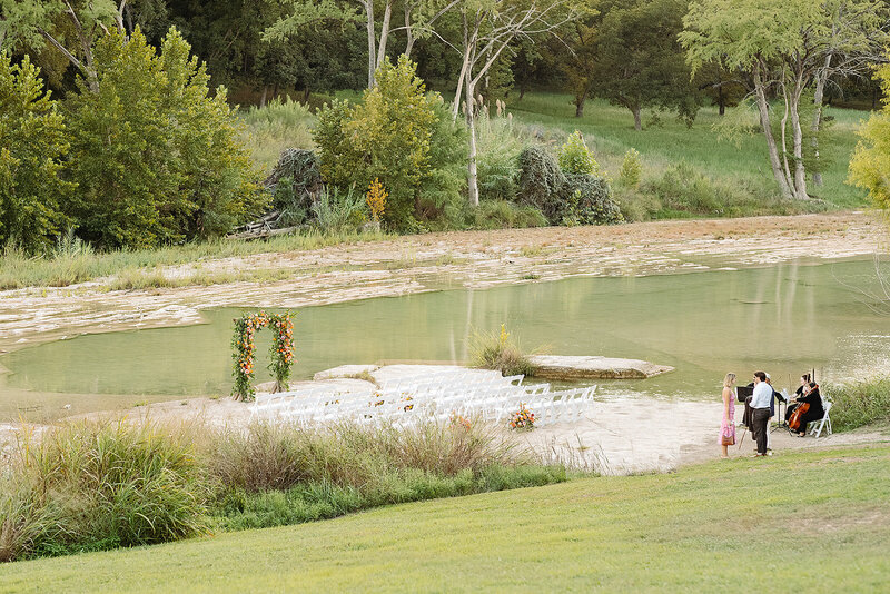 Riverside ceremony venue at The Waters Point on the Blanco River