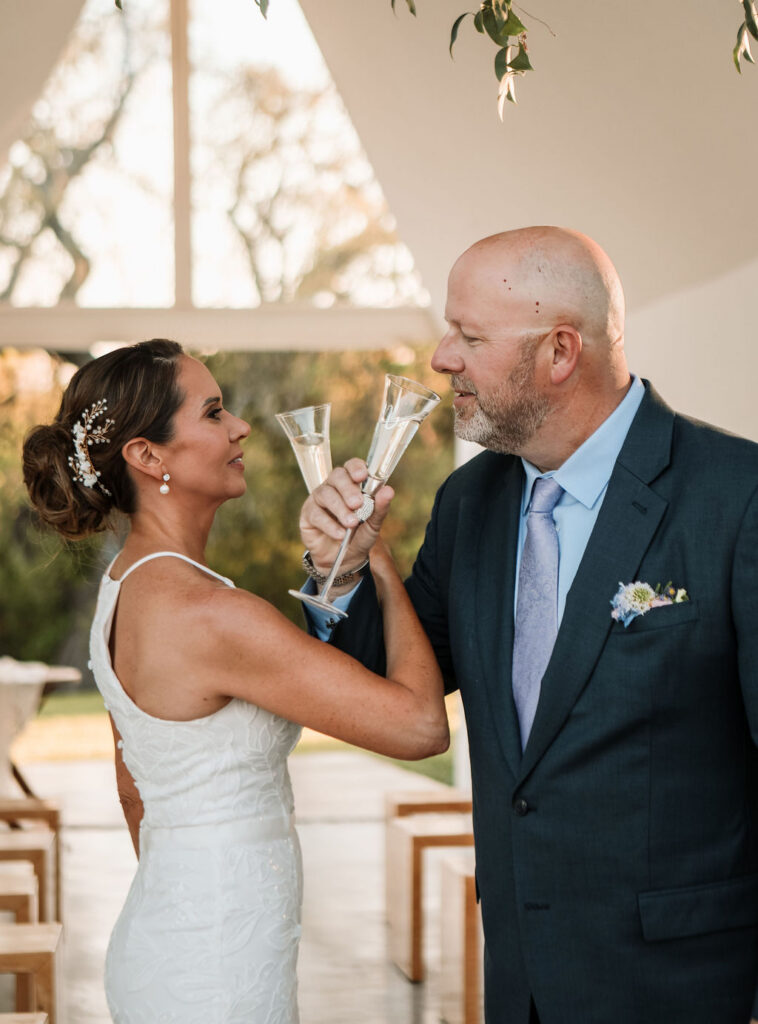 Bride and Groo Champagne Toast